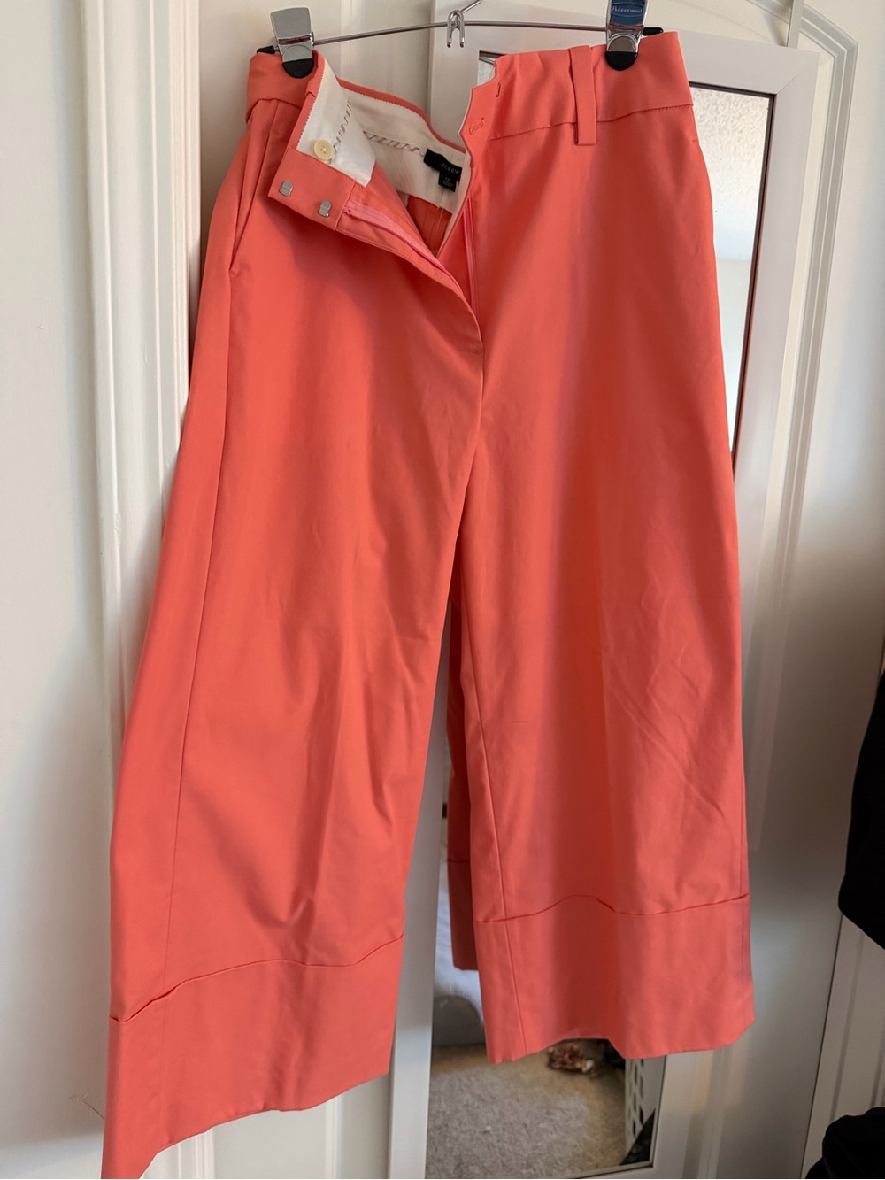 J Crew High-Waist Wide-Leg Coral Pants NWT